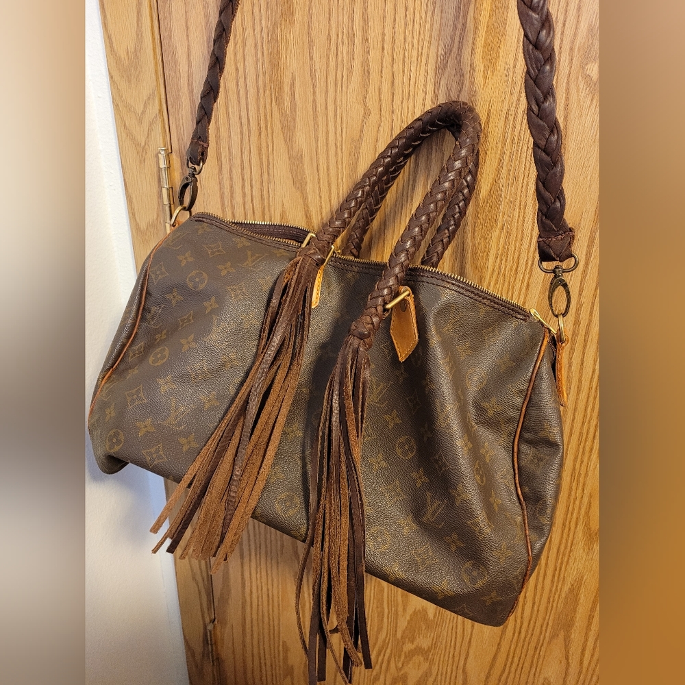 Vintage boho bags upcycled Louis Vuitton
